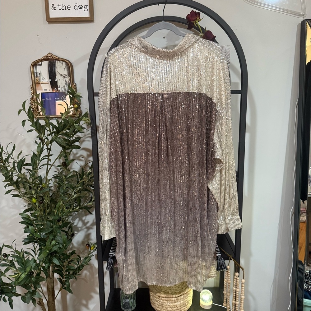 Boohoo full sequin button-down dress size 22 - Picture 7 of 10